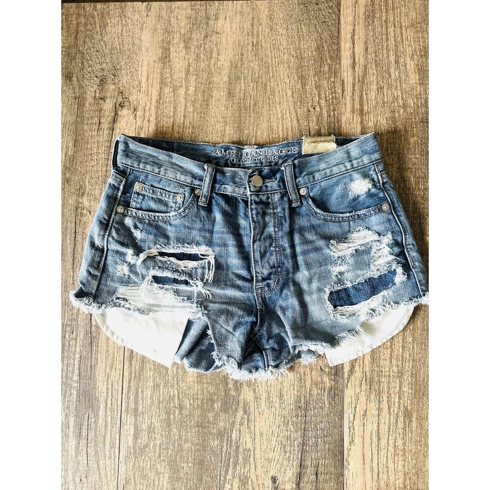 PAC Sun American Eagle Shorts Lot - Vintage Festival Button Up Jean Patchwork